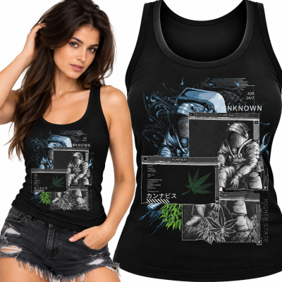 TANK TOP ŚMIESZNY DAMSKI FOUND CANNABIS